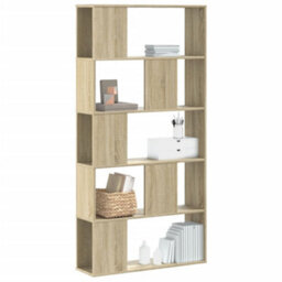 Berkfield Bookcase 5-Tier Sonoma Oak 80.5X23.5X162.5 Cm Engineered Wood - thumbnail 1