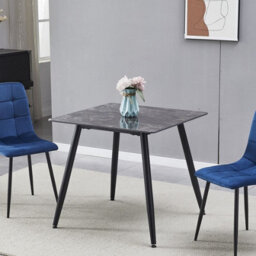 Urbn-Living Urbnliving 80Cm Width Crimea Shinny Modern 4 Seater Ceramic Square Shape Top Kitchen & Dining Room Table - thumbnail 1