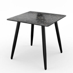 Urbn-Living Urbnliving 80Cm Width Crimea Shinny Modern 4 Seater Ceramic Square Shape Top Kitchen & Dining Room Table - thumbnail 5