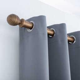 A.unique Home Ribbed Wooden Curtain Pole With Rings And Fittings - 35mm - 180Cm - Antique Gold - thumbnail 2