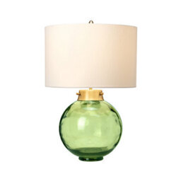Luminosa Lighting Elstead Kara Table Lamp, Dark Green, Faux Silk Shade - thumbnail 2