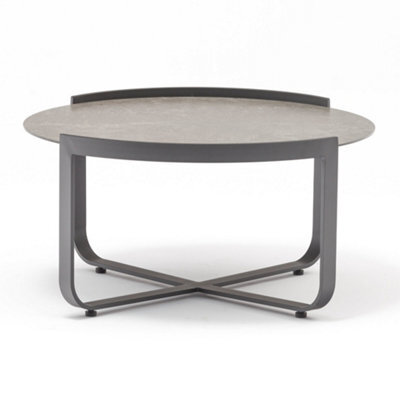 Bloom Coffee Table 80Cm With Ceramic Top In Charcoal - image 1