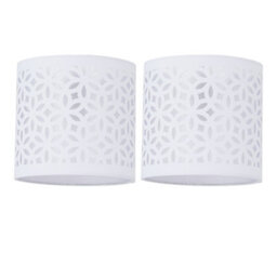 First Choice Lighting Set Of 2 White Laser Cut 15.5Cm Table Lamp Shades - thumbnail 1
