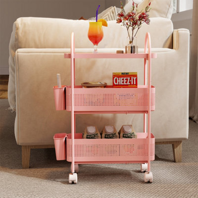 Levede 3 Tier Narrow Kitchen Trolley Cart Metal Pull Out Baskets Storage Bins - image 1