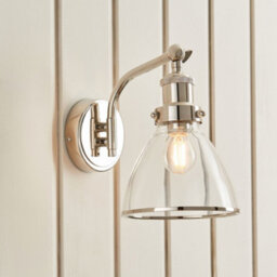 Pagazzi Lighting Pagazzi Brunswick Polished Nickel & Glass Wall Light - thumbnail 3