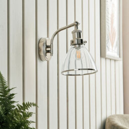 Pagazzi Lighting Pagazzi Brunswick Polished Nickel & Glass Wall Light - thumbnail 2