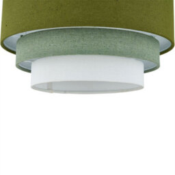 First Choice Lighting Set Of 2 Gabi - Sage Green Ombre Linen 3 Tier Ceiling Light Shades - thumbnail 3