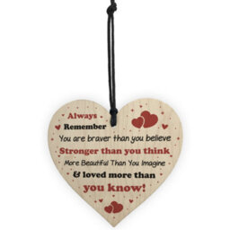 Red Ocean Special Gift For Friend Wooden Heart Positive Quote Friendship Sign Best Friend Gift For Her Keepsake - thumbnail 5