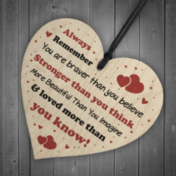 Red Ocean Special Gift For Friend Wooden Heart Positive Quote Friendship Sign Best Friend Gift For Her Keepsake - thumbnail 6