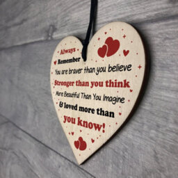 Red Ocean Special Gift For Friend Wooden Heart Positive Quote Friendship Sign Best Friend Gift For Her Keepsake - thumbnail 7