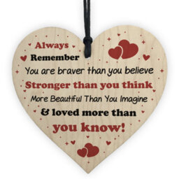 Red Ocean Special Gift For Friend Wooden Heart Positive Quote Friendship Sign Best Friend Gift For Her Keepsake - thumbnail 1