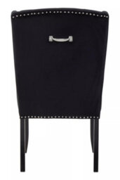 Orsina Black Buttoned Velvet Dining Chairs, Velvet Upholstered Chair With Wooden Legs, Accent Chair For Living Room - thumbnail 4