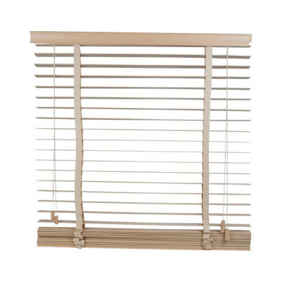 Urbn-Living Urbnliving 40X160Cm Real Wood White Mist Venetian Blinds Horizontal Wooden 50mm Slat Valance Hanging Window Privacy - image 1