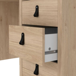 Wyld Haus Wildberry Natural Oak Desk With 3 Drawers And Leather Handles - thumbnail 9