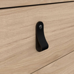 Wyld Haus Wildberry Natural Oak Desk With 3 Drawers And Leather Handles - thumbnail 8