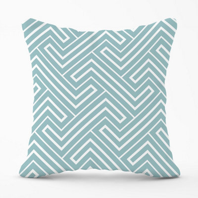 Warren Reed Designer Blue And White Geometric Pattern Outdoor Cushion 45Cm X 45Cm - image 1