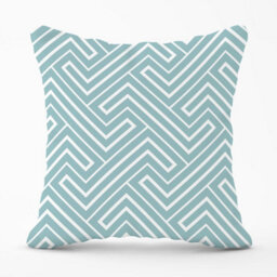 Warren Reed Designer Blue And White Geometric Pattern Outdoor Cushion 45Cm X 45Cm - thumbnail 1