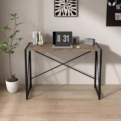 Folding Computer Desk Workstation Foldable For Office Home Study Writing Table No Assembly 80Cm - image 1