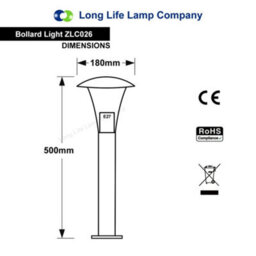 Long Life Lamps Company Modern Bollard Garden Lamp Post Stainless Steel Outdoor Light Zlc026 - thumbnail 2