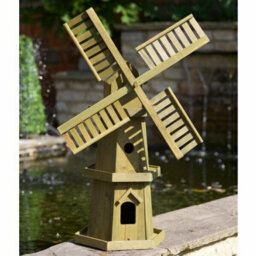 Large Wooden Windmill Garden Decoration Traditional Ornament Moving Blades 73Cm - thumbnail 1