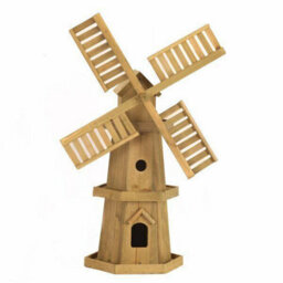 Large Wooden Windmill Garden Decoration Traditional Ornament Moving Blades 73Cm - thumbnail 2