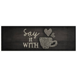 Berkfield Kitchen Rug Washable Cup Black 60X180 Cm Velvet - thumbnail 2