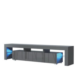 Nova Tv Unit 200Cm Dark Grey High Gloss Doors With Led Lighting - Creative Furniture - thumbnail 9