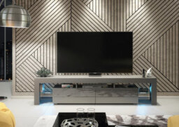 Nova Tv Unit 200Cm Dark Grey High Gloss Doors With Led Lighting - Creative Furniture - thumbnail 5
