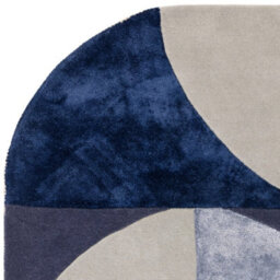 Indigo Abstract Wool Luxurious Modern Handmade Easy To Clean Geometric Dining Room Bedroom And Living Room Rug -200Cm X 300Cm - thumbnail 3