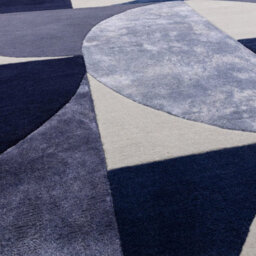 Indigo Abstract Wool Luxurious Modern Handmade Easy To Clean Geometric Dining Room Bedroom And Living Room Rug -200Cm X 300Cm - thumbnail 2