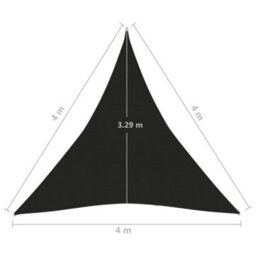 Berkfield Sunshade Sail 160 G/m2 Black 4X4X4 M Hdpe - thumbnail 6