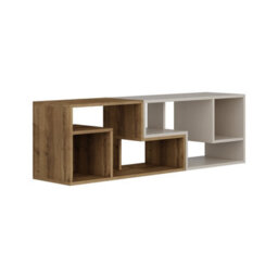 Decortie Modern Glis Corner Tv Unit Versatile Design For Tvs Up To 35 Inches Adjustable Tv Shelf Media Dark Oak Effect, Sandstone - thumbnail 2