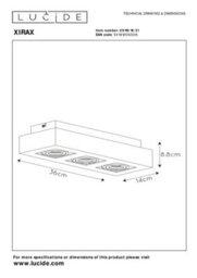 Lucide Xirax Modern Ceiling Spotlight - Led Dim To Warm - Gu10 - 3X5W 2200K/3000K - White - thumbnail 7