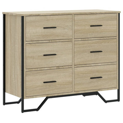 Berkfield Versatile Chest Of Drawers Sonoma Oak 91X35.5X74.5 Cm Engineered Wood