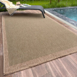 The Rugs Nature Collection Indoor Outdoor Patio Garden Rug Green Square Dots Design Weatherproof Jet Washable 5200G - thumbnail 1