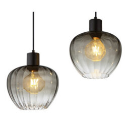 Luminosa Lighting Luminosa Toy Bar Pendant Ceiling Light Matt Black Smoke Glass Shade 4X E27 - thumbnail 4