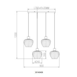 Luminosa Lighting Luminosa Toy Bar Pendant Ceiling Light Matt Black Smoke Glass Shade 4X E27 - thumbnail 7
