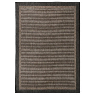 Berkfield Outdoor Flatweave Rug 140X200 Cm Dark Brown