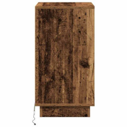 Berkfield Bedside Cabinet With Led Old Wood 39X34.5X65 Cm Engineered Wood - thumbnail 7