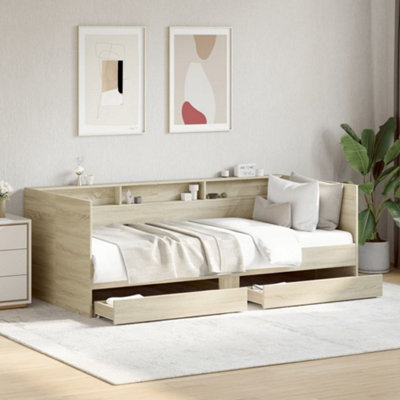 Walplus Daybed With Drawers Without Mattress Sonoma Oak 90X190 Cm Single - image 1
