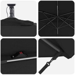 Berkfield Cantilever Banana Parasol Black 249 X 249 X 250 Cm - thumbnail 8