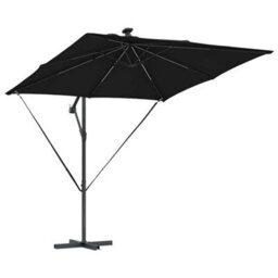 Berkfield Cantilever Banana Parasol Black 249 X 249 X 250 Cm - thumbnail 4