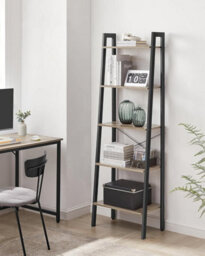 Vasagle Ladder Shelf, 4-Tier Bookshelf, Bookcase, For Living Room, Bedroom, Kitchen,steel Frame, Honey Brown And Black - thumbnail 2