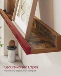 LEDREM Wall Shelves, Set Of 2 Wall Mounted Floating Shelves, 60 Cm Wide, Raised Edges, For Picture Frames, Decoration, Spices - thumbnail 5