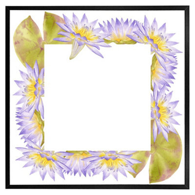 "Andrew Lee Gold & Purple Flowers (Picutre Frame) / 12X12"" / Grey" - image 1