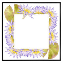 "Andrew Lee Gold & Purple Flowers (Picutre Frame) / 12X12"" / Grey" - thumbnail 1