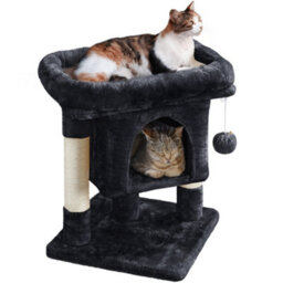 Yaheetech Black 59Cm 2-Level Cat Tree Tower With Wide Perch - thumbnail 2