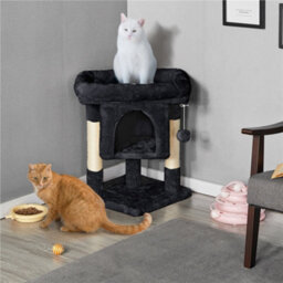 Yaheetech Black 59Cm 2-Level Cat Tree Tower With Wide Perch - thumbnail 1