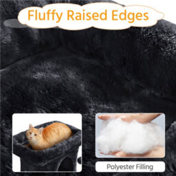 Yaheetech Black 59Cm 2-Level Cat Tree Tower With Wide Perch - thumbnail 7