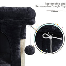 Yaheetech Black 59Cm 2-Level Cat Tree Tower With Wide Perch - thumbnail 5